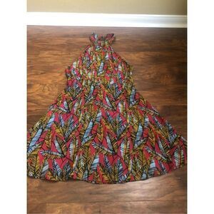 Feathered Backless Flowy Dress Forever 21 open back size s